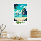 Krabi Thailand Vintage Reis Kunstprint Poster (Keuken)