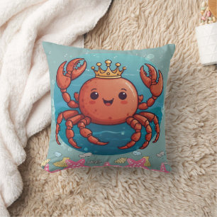 Krabkoning Prinses in blauw Kussen