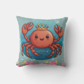 Krabkoning Prinses in blauw Kussen (Voorkant)