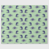 Krabmonster en waterdrakenpatroon cadeaupapier (Vlak)