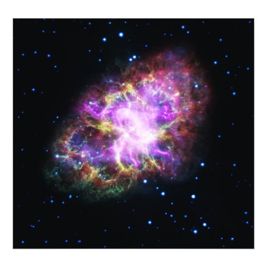 Krabnevel supernova restant Hubble Composiet Foto Afdruk (Voorkant)