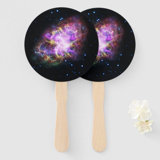 Krabnevel supernova restant Hubble Composiet Handwaaier (Voorkant en achterkant)