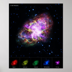 Krabnevel supernova restant Hubble Composiet Poster