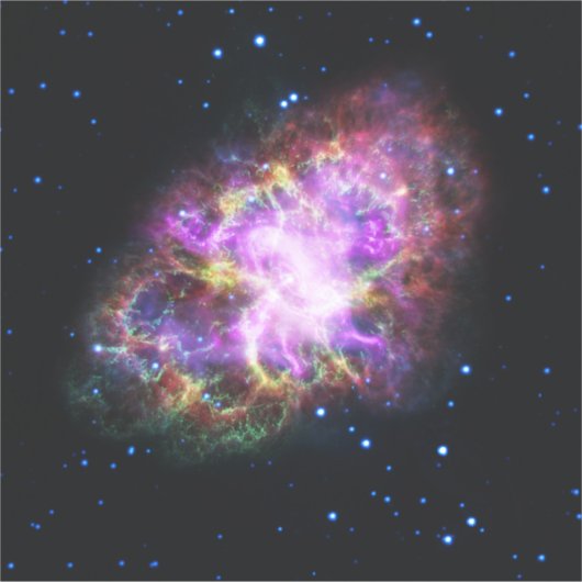 Krabnevel supernova restant Hubble Composiet Sticker (Voorkant)