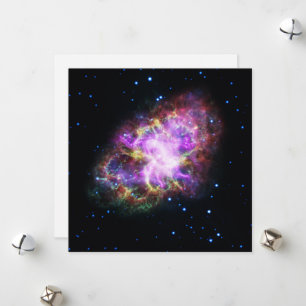 Krabnevel Supernovarest Hubble Composiet Feestdagenkaart
