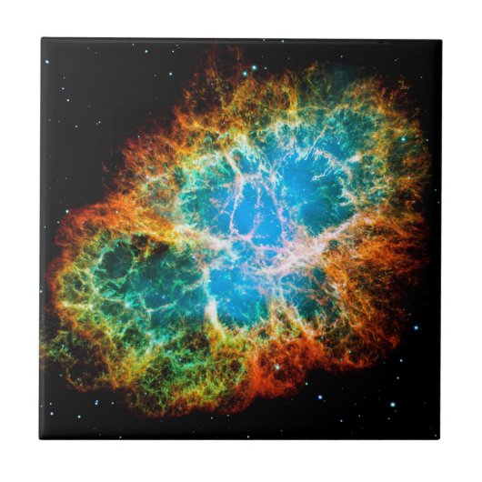 Krabnevel Supernovarest Hubble-ruimtestructuur Tegeltje (Voorkant)
