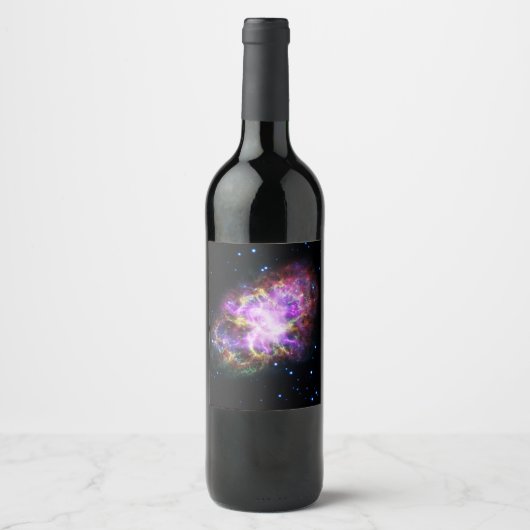 Krabnevel Supernovarestant Hubble Composiet Wijn Etiket (Voorkant)