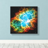 Krabnevel Supernovarestant Hubble-ruimtestfoto Canvas Afdruk (Insitu (Houten vloer))