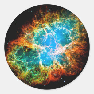 Krabnevel Supernovarestant Hubble-ruimtestofoto Ronde Sticker