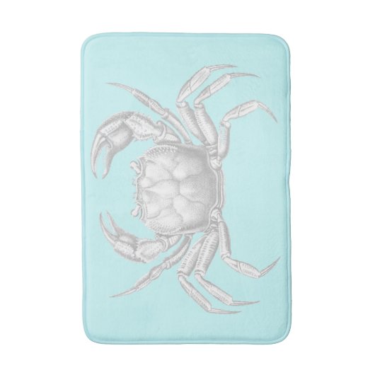 krabontwerp Turquoise Blue Bath Mat (Voorkant Verticaal)