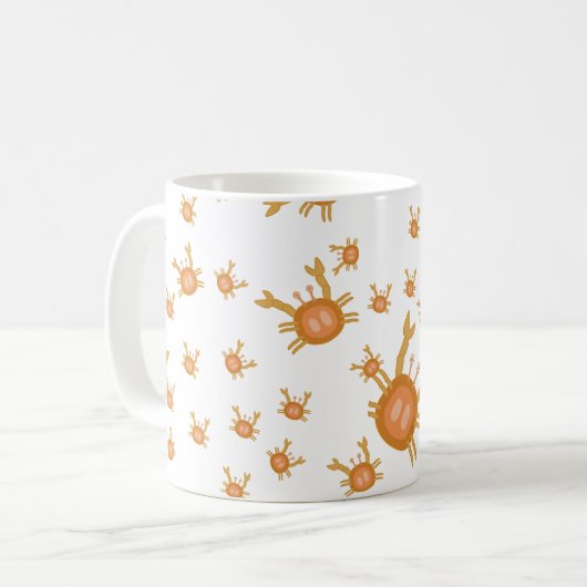 krabpatroon-mok koffiemok (Voorkant links)