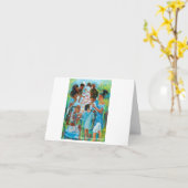 "Krabtafel" gevouwen Wenskaart Kaart (Gele Bloem)