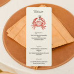 Krabtekening Krabfeest Diner Party Menu<br><div class="desc">Verhoog uw volgende bijeenkomst met onze Crab Feast Dinner Party Menu, met een grillige illustratie van een krab met een martini. Perfect voor liefhebbers van zeevruchten en evenementen met een kustthema, dit menuontwerp brengt een vleugje plezier en verfijning aan uw etentje. Elk menu is versierd met een charmante krab illustratie,...</div>