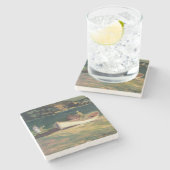 Krabvissers in Cape Elizabeth, Maine Stenen Onderzetter (Zijkant)