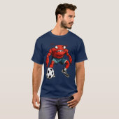 Krabvoetbal / voetballer krab T-shirt (Voorkant volledig)