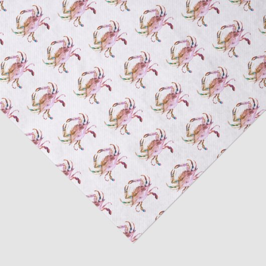 Krabweefsel papier blauw Waterverf patroonstrand (Detail)