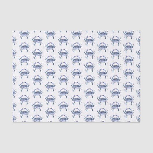 Krabweefsel papier blauw Waterverf patroonstrand (Voorkant)