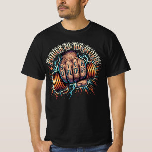 Kracht aan het Volk Geschenk voor Elektromonteur m T-shirt