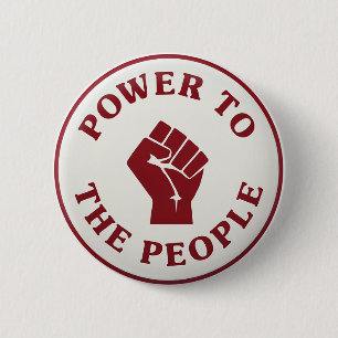 Kracht aan het Volk Opgeheven Vuist Protest Weerst Ronde Button 5,7 Cm