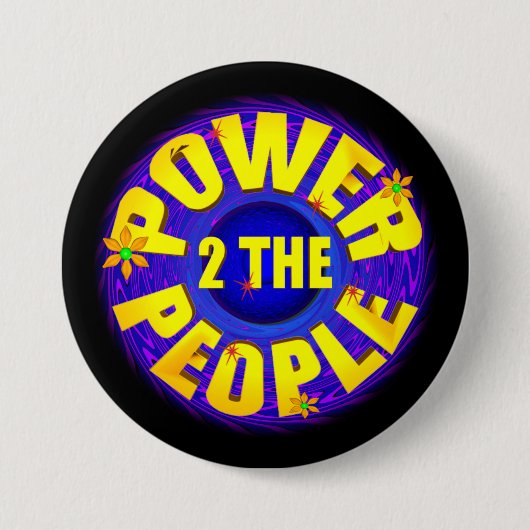 Kracht aan het volk ronde button 7,6 cm (Voorkant)