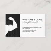 Kracht coach arm flexen visitekaartje (Voorkant)