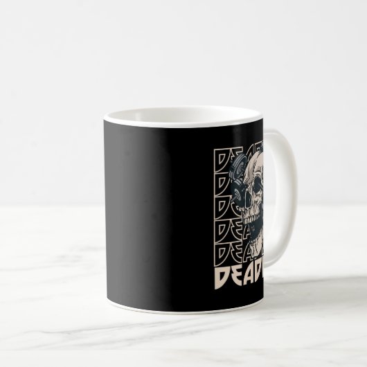 Kracht Dadlift Skull Bodybuilding Koffiemok (Voorkant rechts)