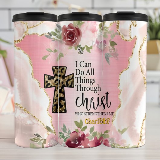 Kracht door Christus: Leopard Cross Thermosbeker