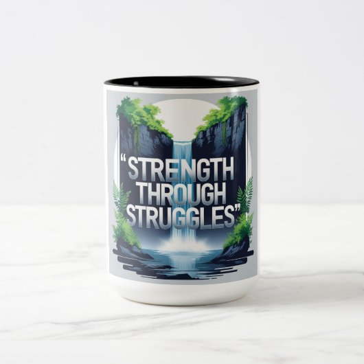 Kracht door strijd tweekleurige koffiemok (Center)