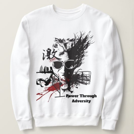 Kracht door tegenspoed Motivatie pullover (Design voorkant)