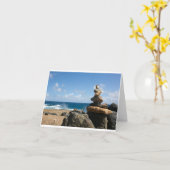 Kracht en Balans - Blank Gevouwen Kaart (Gele Bloem)