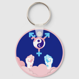 Kracht en balans Zon en Maan Transgender Symbool Sleutelhanger