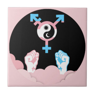 Kracht en balans Zon en Maan Transgender Symbool Tegeltje