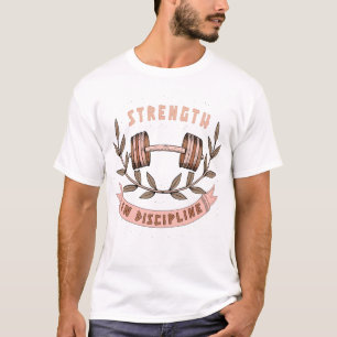 Kracht en Discipline Gym Workout T-Shirt