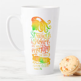Kracht en eer gepersonaliseerde schriftuur   latte mok
