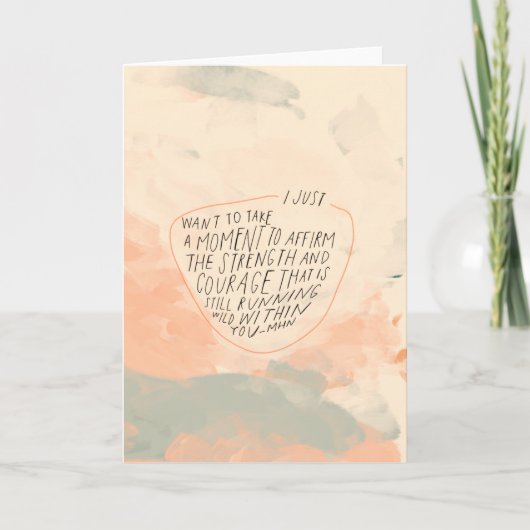 Kracht en Moed Aanmoedigend Citaat voor Vriend Kaart (Voorkant)