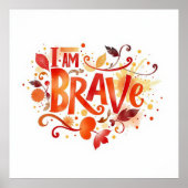 Kracht en Moed Motivatie Quote Poster (Voorkant)