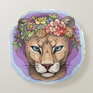 Kracht, gratie, wreedheid Kattenkussen Rond Kussen