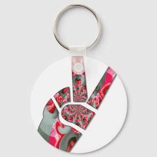 Kracht in de Handpalm: De Twee-Vinger Groet Sleutelhanger