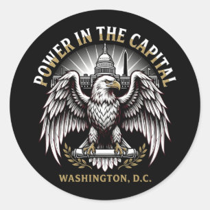Kracht in de hoofdstad Washington DC Stekelarend K Ronde Sticker