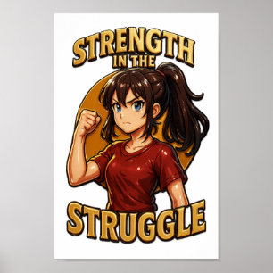 Kracht in de strijd Anime Glossy Art Poster