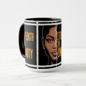 Kracht in Eenheid - Afrikaanse kunst mondig maken Mok (Voorkant links)