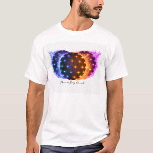 Kracht in Elk Element | Energiebol van Vuur & Ijs T-shirt (Voorkant)
