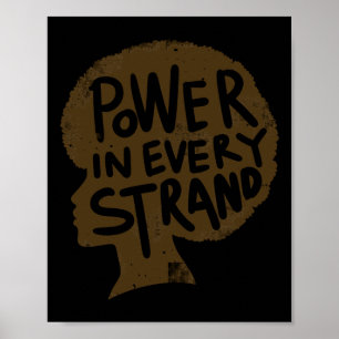 Kracht in elke streng Afro Pride-Sticker Poster