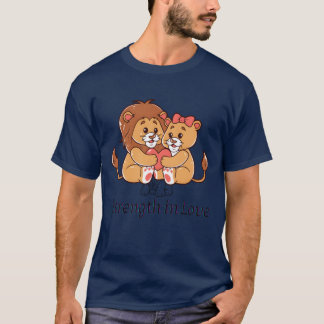 Kracht in liefdesjongen t-shirt
