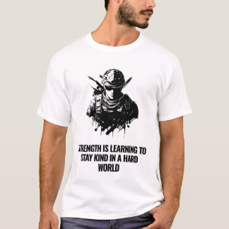 Kracht is om vriendelijk te blijven in een harde w t-shirt
