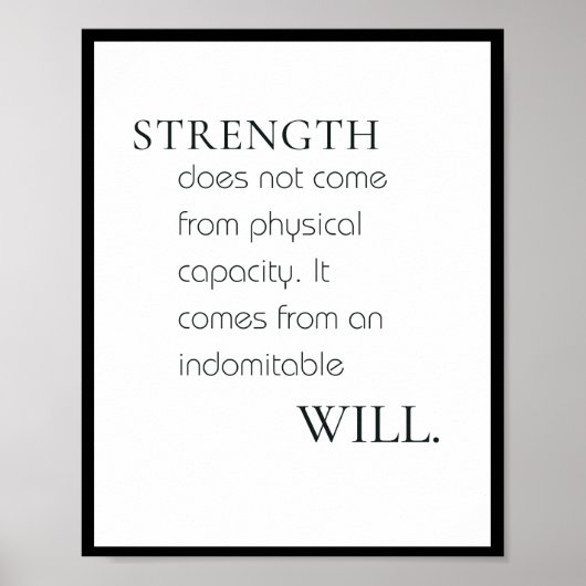 Kracht komt niet voort uit fysieke capaciteit poster (Voorkant)