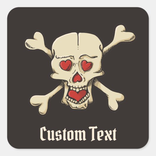 Kracht met hart vierkante sticker (Voorkant)