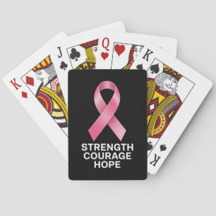 Kracht Moed Hoop – Kankerbewustzijn Overlevende Pokerkaarten