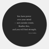 Kracht over je geest Marcus Aurelius Stoïcijns Phi Ronde Sticker (Voorkant)