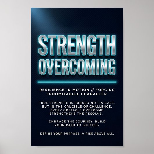 Kracht Overwinnings Motiverende Poster met Neon (Voorkant)